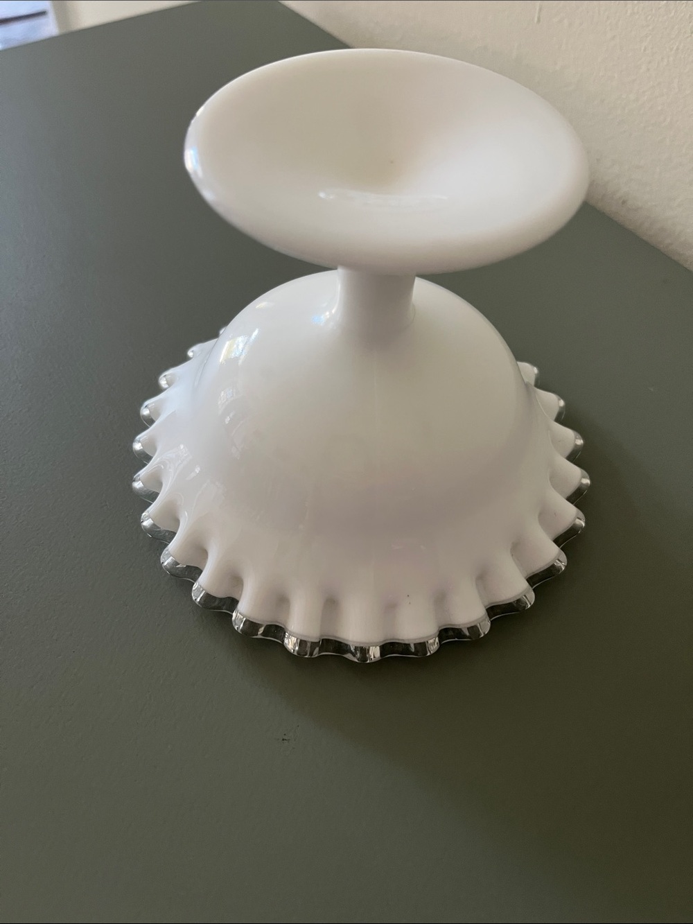 Vintage Fenton Silver Crest Milk Glasses Compote or Candy Dish - Picture 6 of 6